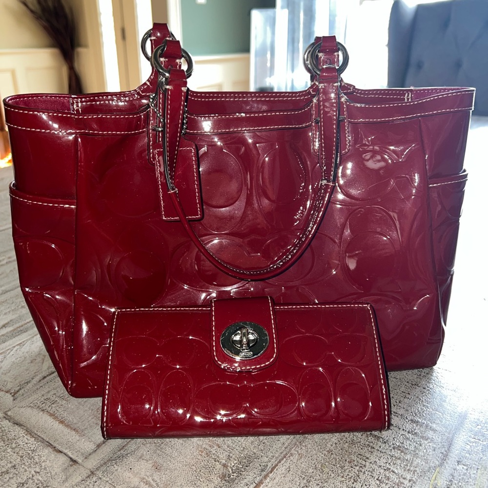 Ruby red Vintage purse and wallet